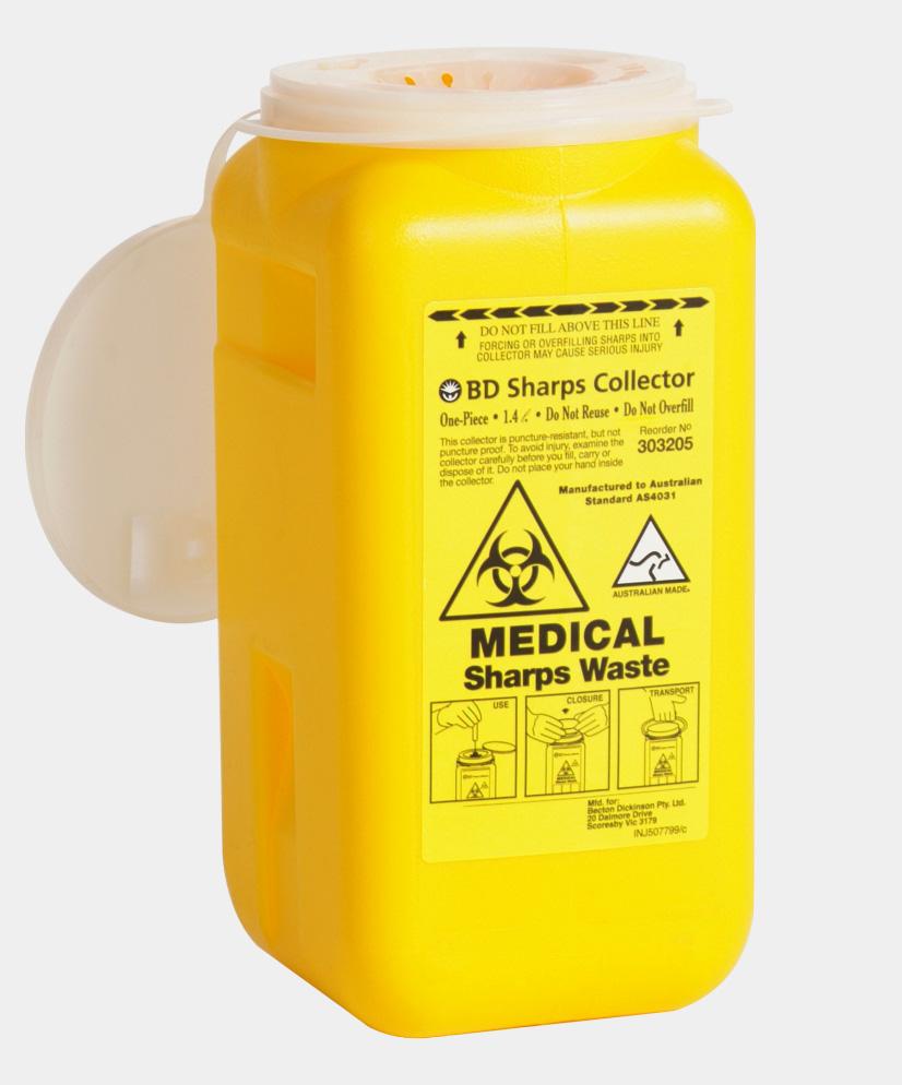 Single Use 1.4L One piece sharps container Interwaste